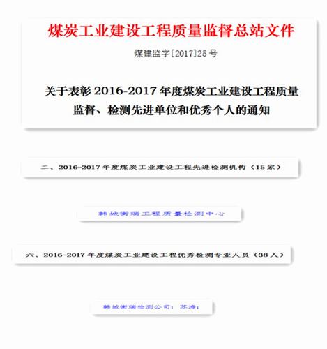 喜報:韓城分公司檢測中心榮獲2017年度先進檢測機構(gòu)