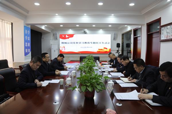 贠公法蒞臨指導韓城分公司黨史學習教育專題民主生活會